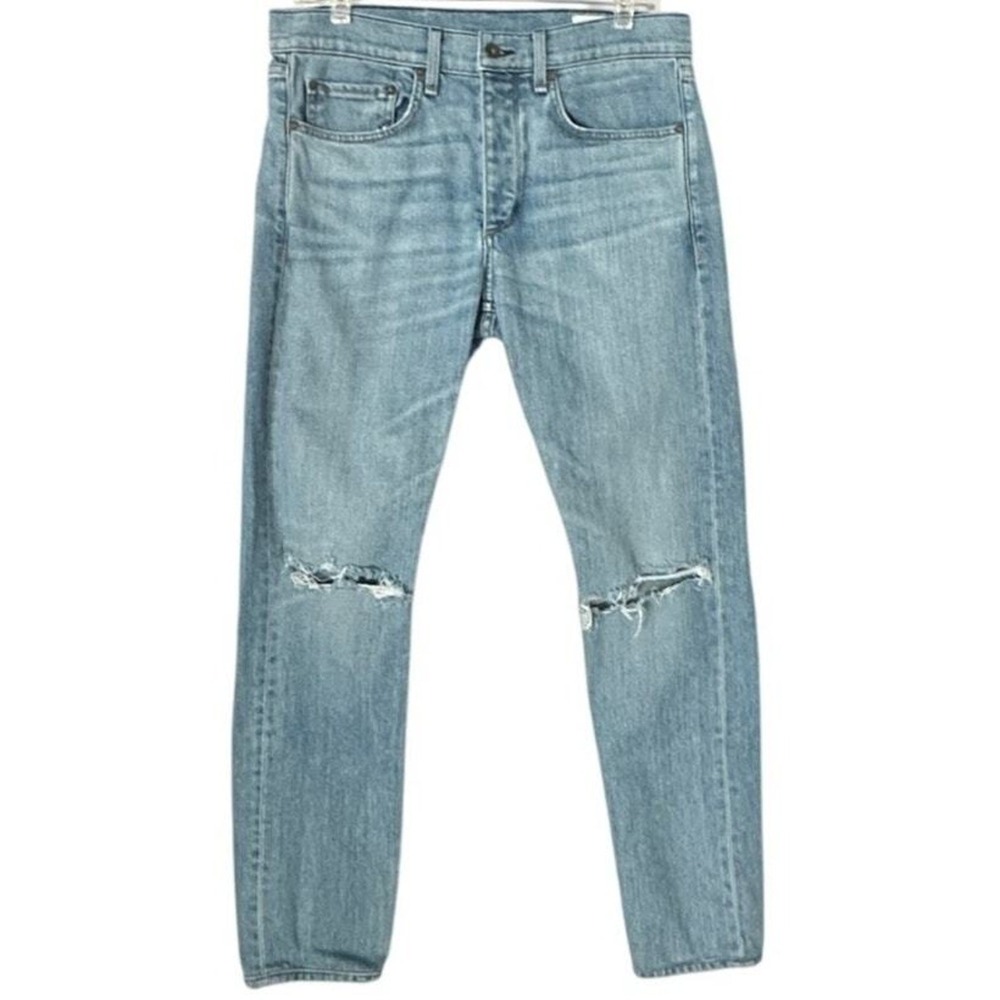 Rag & Bone Jeans Sz 32 Fit 1 Extra Slim Distressed Grunge Denim Pylle Holes